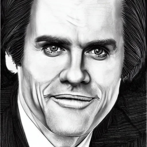 Image similar to Jim Carey portrait drawn by Robert Crump