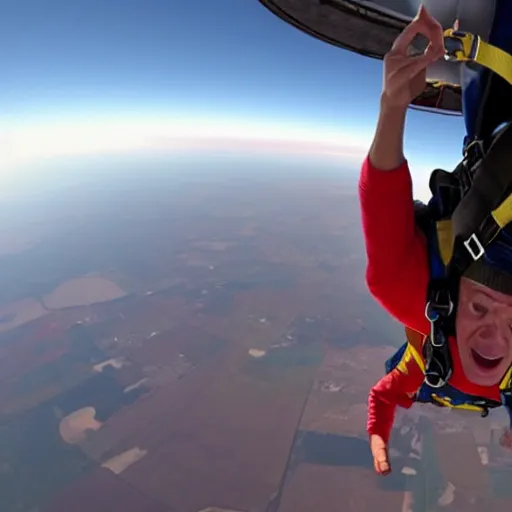 Image similar to john cena skydiving, wide angle, 4 k