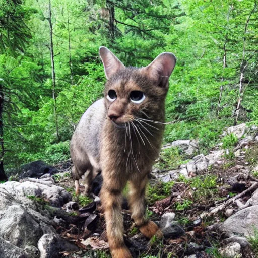 Prompt: Man I was hiking in the mountains and I took this picture, what kind of creature is this?