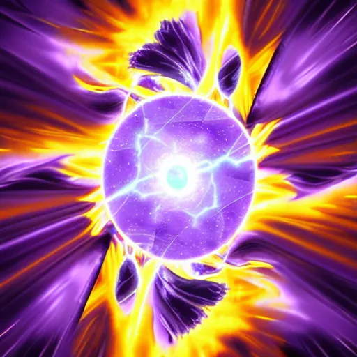 Prompt: a shield of purple energy, emanating and flowing energy, skill ability art, digital art, plain background