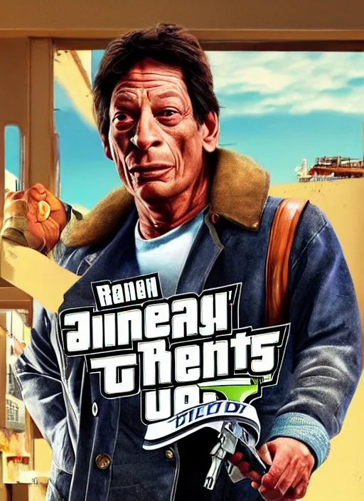 Image similar to jim varney as gta 5 cover art