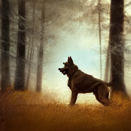 Image similar to feral dog, by mikko lagerstedt, by gaston bussiere, by jean deville, cinematic lighting