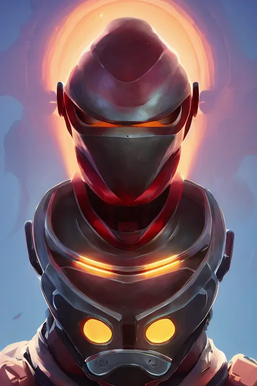 Image similar to epic mask helmet robot ninja portrait stylized as fornite style game design fanart by concept artist gervasio canda, behance hd by jesper ejsing, by rhads, makoto shinkai and lois van baarle, ilya kuvshinov, rossdraws global illumination radiating a glowing aura global illumination ray tracing hdr render in unreal engine 5