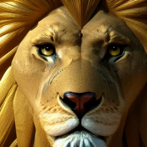 Prompt: a portrait of a cybernetic lion, ultra detailed, photo realistic, sharp focus, ray tracing, unreal engine render, 3 d