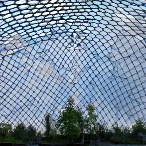 Image similar to Montreal Biosphere, geodesic dome by Buckminster Fuller, cinematic lighting, 4k, 8k