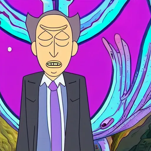 Prompt: a still of steve buscemi in rick and morty, highly detailed key art