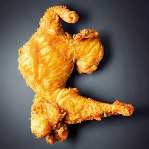 Image similar to epic professional digital award winning food photo of fried chicken shaped like amanda seyfried., artstation, cgsociety, epic, stunning, gorgeous, much wow, much detail