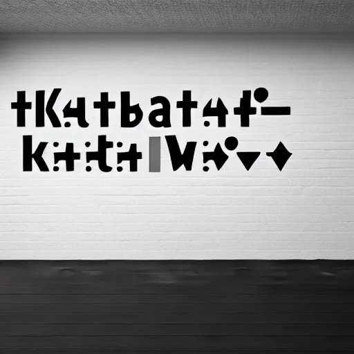 Image similar to text : katzkab, font, text on a wall, black and white,