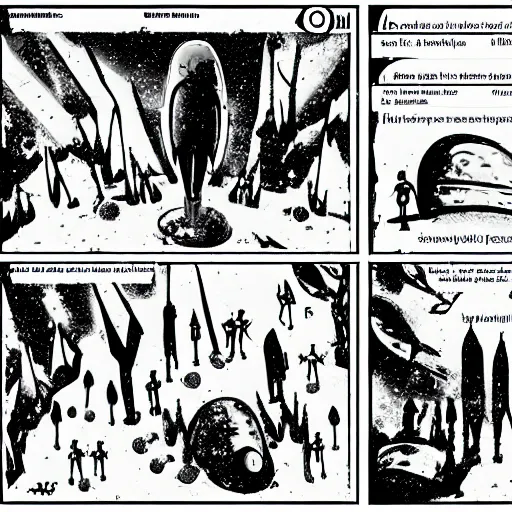 Image similar to storyboard about an alien invasion