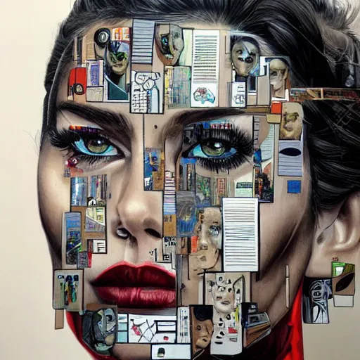 Image similar to portrait of a cyborg woman by Sandra Chevrier