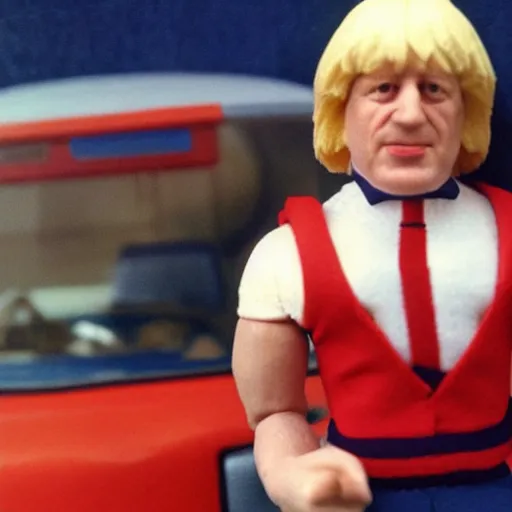 Prompt: Boris johnson as a 1980s style Kenner action figure