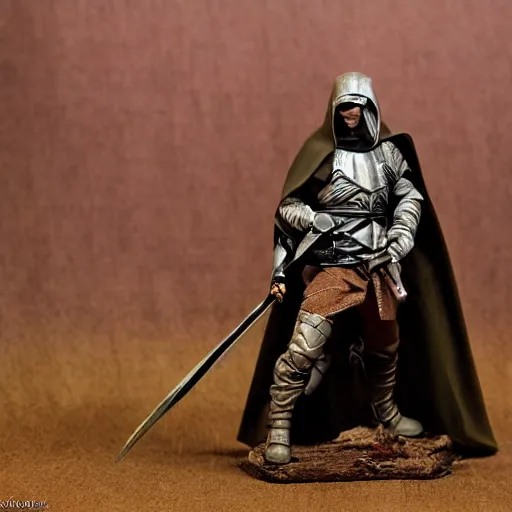 Prompt: a rogue from d&d, hooded, uplit, highly detailed, armed with two swords, photo realistic, cinematic-n 4