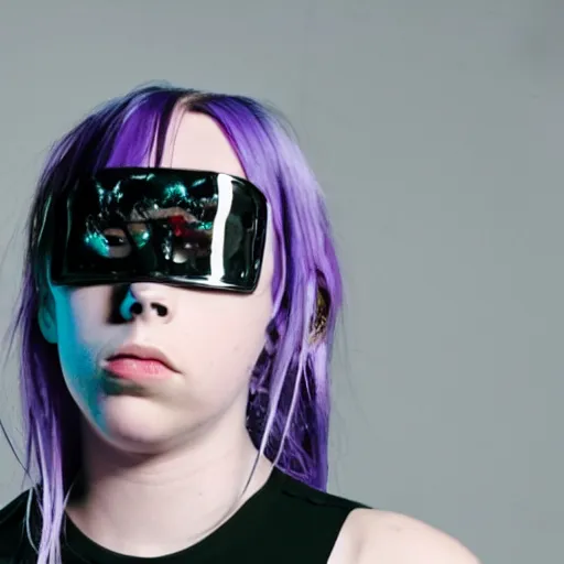 Image similar to billie eilish as a magnetic robot