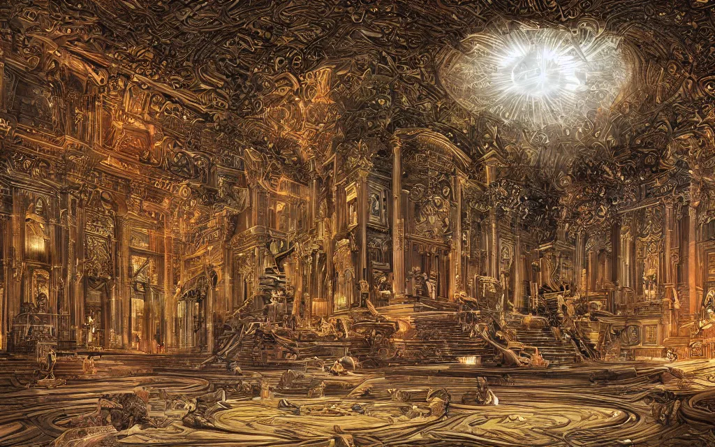 Prompt: palace of the god minds, future perfect, award winning digital art extremely detailed