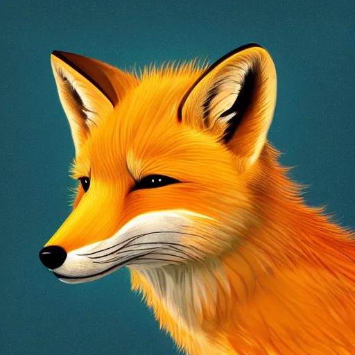Prompt: digital very yellow fox, retrowave palette, digital world, highly detailed, electric breeze, anatomically correct vulpine, synth feel, fluffy face, ear floof, flowing fur, super realism, accurate animal imagery, 4 k digital art
