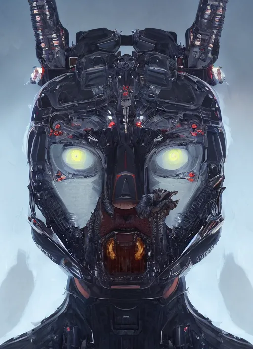 Image similar to high intricate portrait of a cyborg hellhound, maria panfilova, andrea savchenko, mike kime, ludovic plouffe, qi sheng luo, oliver cook, makoto shinkai, trending on artstation