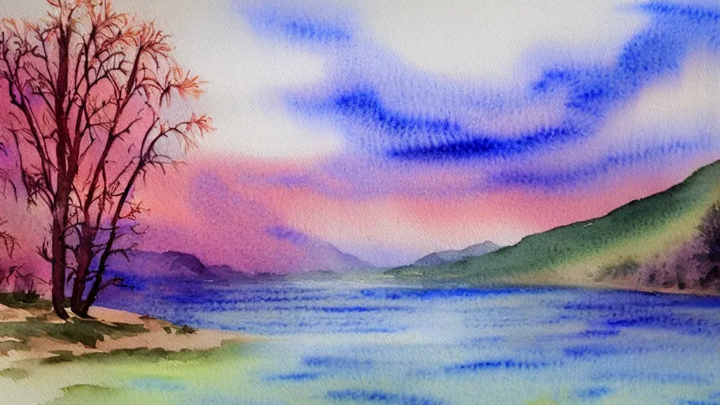 Prompt: beautiful view, watercolour