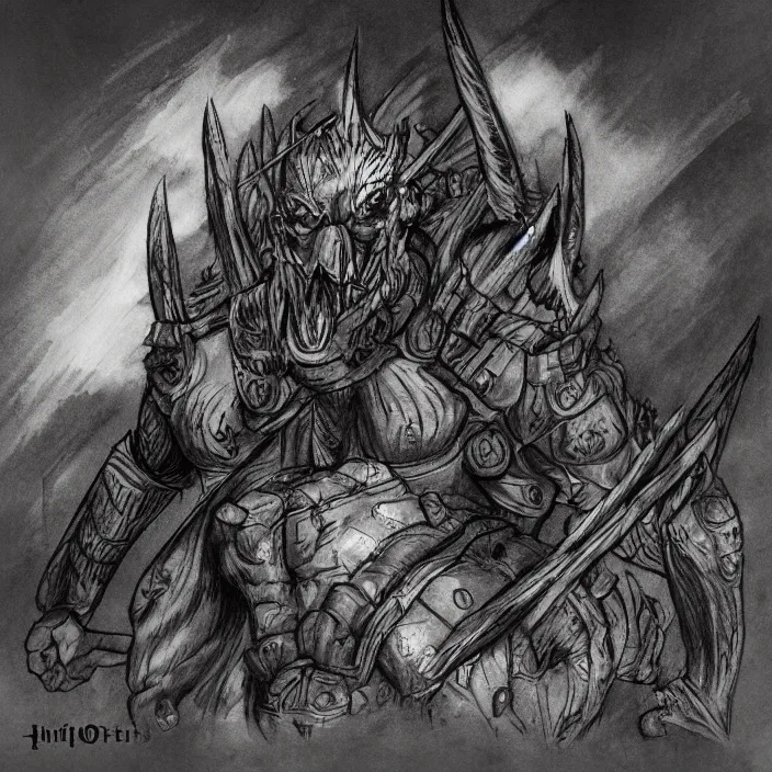 Image similar to Fury on 36 Hlaalu. Drawings artstation inktober concept art