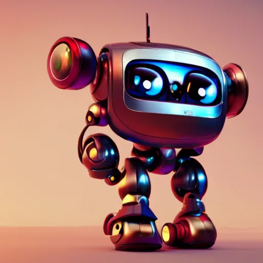Prompt: the most adorable robot ever powered by candy in a Pixar Artstyle, ultra-detailed. Anime, pixiv, octane render, Disney, trending on ArtStation