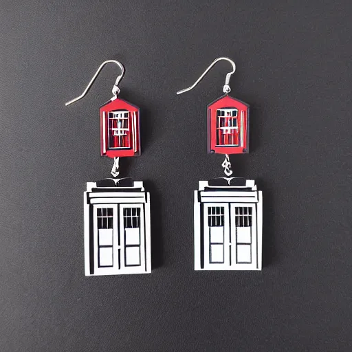 Image similar to segmented 2d laser cut earrings, doctor who