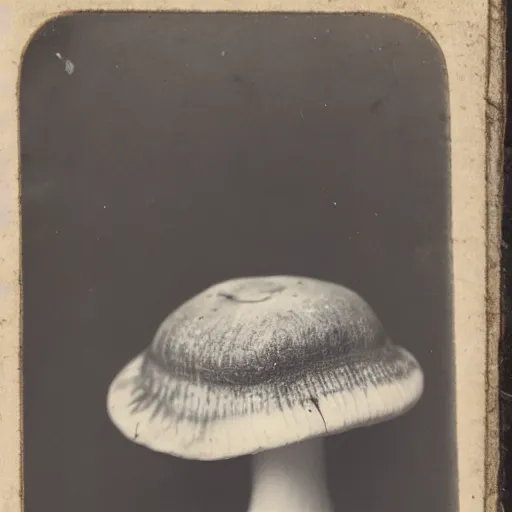 Image similar to Victorian Photograph of a mushroom outside