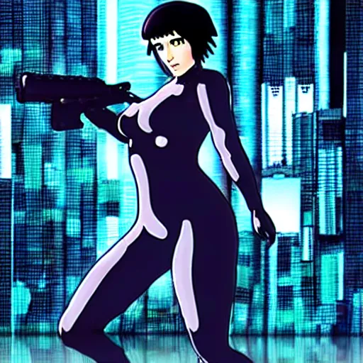 Prompt: ghost in the shell android »