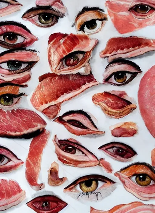 Image similar to style sheets, portraits of a stunningly beautiful eyes, 🥓 🥓 🥓 🥓 🥓