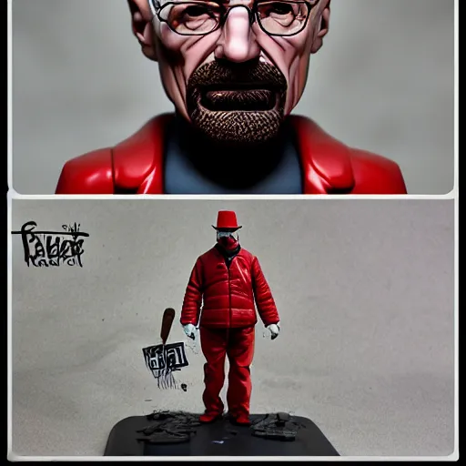 Image similar to walter white cosplay albert hofmann, stop motion vinyl action figure, plastic, toy, butcher billy style