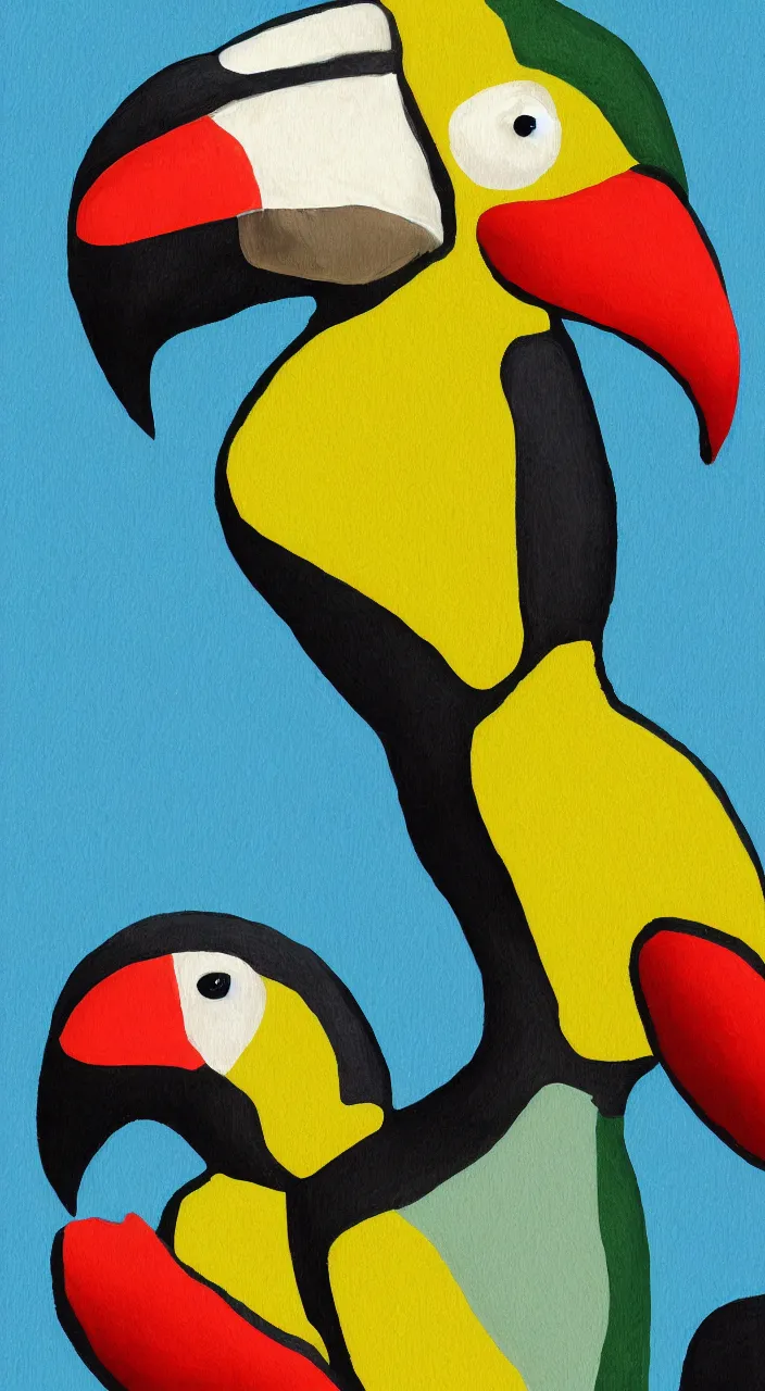 Image similar to child of toucan Sam and a horse, detailed, digital painting