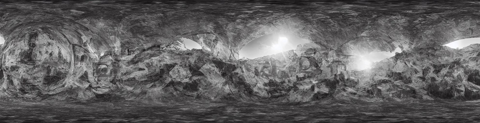 Prompt: spherical panorama photo of fantasy dark magical mountains 5 0 mm