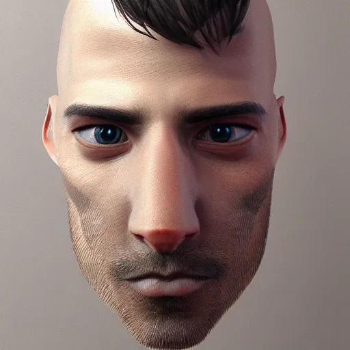 Prompt: a realistic portrait of a man with catlike nose, artstation artist