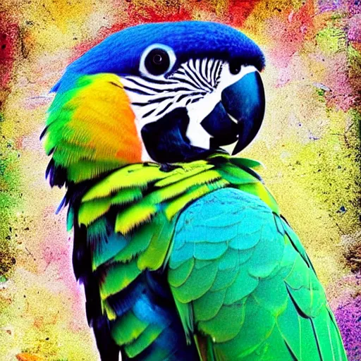 Image similar to a beautiful parrot with exotic colors, Digital art