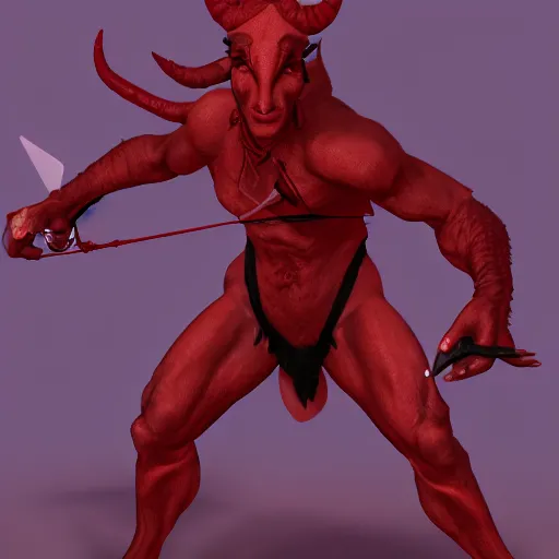 Image similar to a red - skinned tiefling from dungeons and dragons, uhd, 8 k