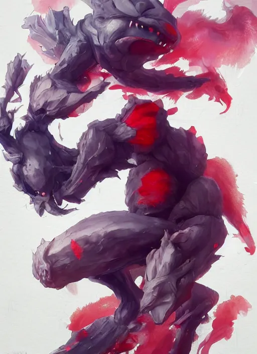 Image similar to semi reallistic gouache gesture painting, by yoshitaka amano, by ruan jia, by Conrad roset, by dofus online artists, detailed anime 3d render watermelon monster, watermelon terrible monster, antrophomorfic watermelon, portrait, cgsociety, artstation, rococo mechanical, Digital reality, sf5 ink style, dieselpunk atmosphere, gesture drawn