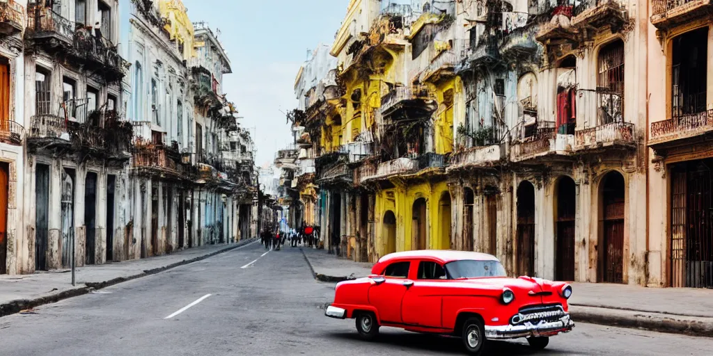 Prompt: a typical photo of a car in a street of Havana