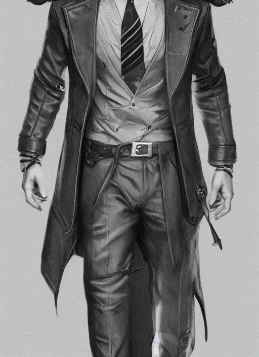 Image similar to a highly detailed illustration of Daniel Matsunaga as serious detective wearing detective coat, dramatic standing pose, muscular, intricate, elegant, highly detailed, centered, digital painting, artstation, concept art, smooth, sharp focus, league of legends concept art, WLOP
