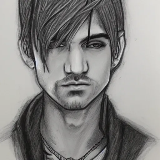 Image similar to professional graphite sketch of lil peep