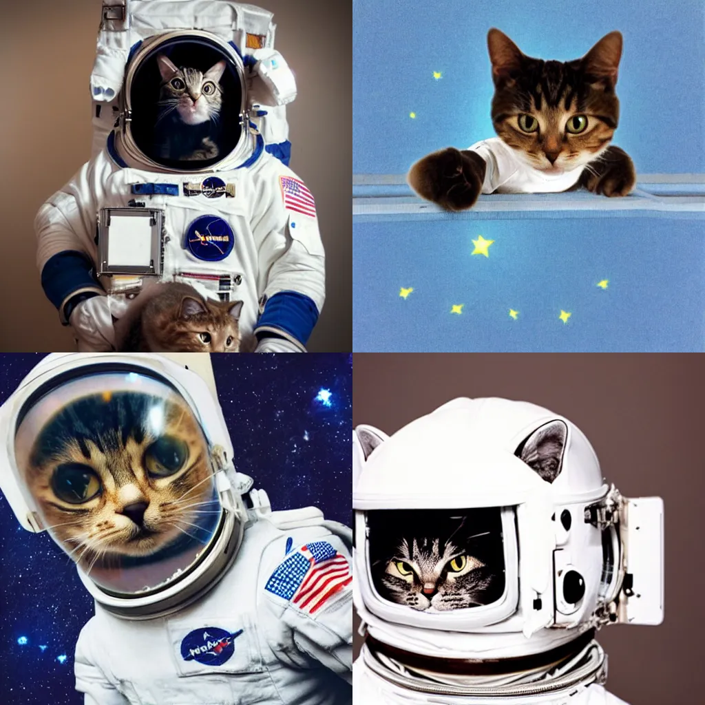 Prompt: cat astronaut in catloaf posture