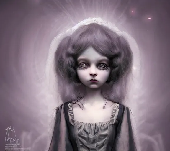 Prompt: an ethereal horror comic book style portrait painting of an extremely cute and adorable creepy nightmarish victorian gothic doll, character design by mark ryden and pixar and hayao miyazaki, unreal 5, daz, hyperrealistic, octane render, cosplay, rpg portrait, dynamic lighting, intricate detail, eerie vibrancy, cinematic