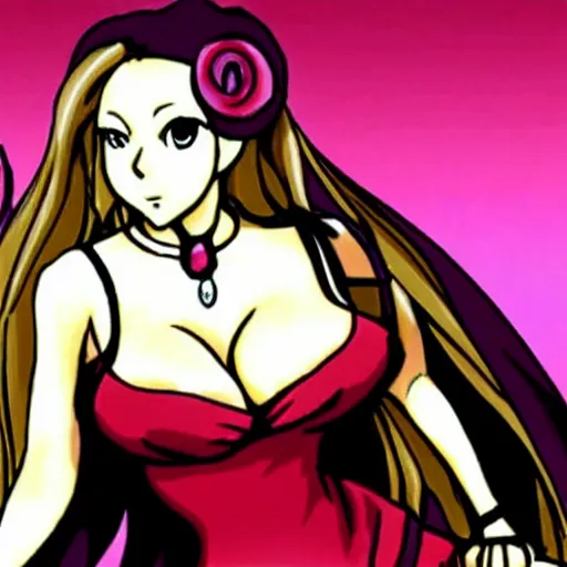 Prompt: mariah carey as an anime villain