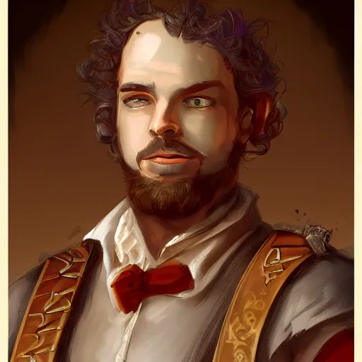 Image similar to french bard fantasy portrait, trending on artstation