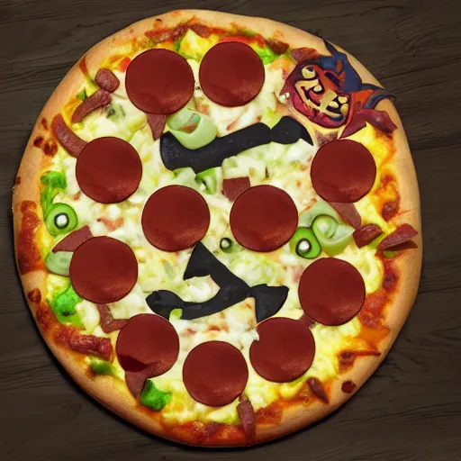 Prompt: sea of thieves goblin pizza