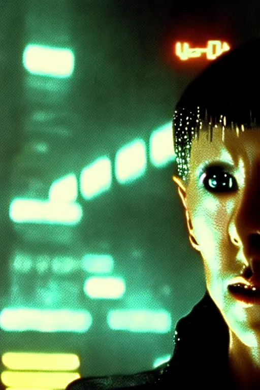 Image similar to long shot from the film blade runner, style of yoshii chie, cinematic, highly detailed