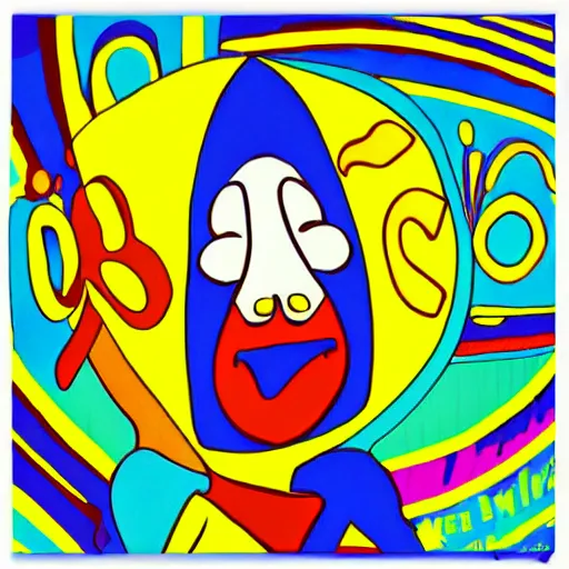 Image similar to Cartoon bee in the style of Yellow Submarine by peter max