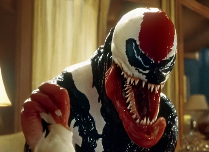 Image similar to venom as a special host in home alone movie