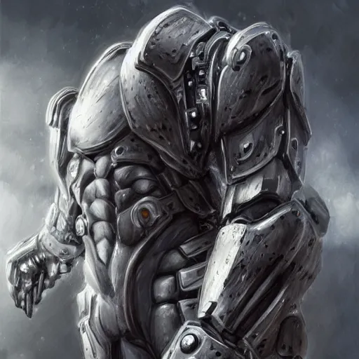 Image similar to an exaggeratedly muscular anthropomorphized horse with a magnificently muscular physique wearing a tight cybernetic armor while protecting a facility, long white mane, equine, anthro art, furaffinity, highly detailed, realistic, digital painting, artstation, sharp focus, concept art, illustration, art by artgerm, greg rutkowski, wlop