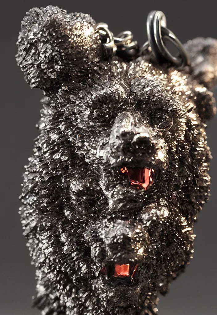 Prompt: a small deep colour crystal bear keychain by greg rutkowski, sung choi, mitchell mohrhauser, maciej kuciara, johnson ting, maxim verehin, peter konig, 8 k photorealistic, cinematic lighting, hd, high details, dramatic, atmosphereric