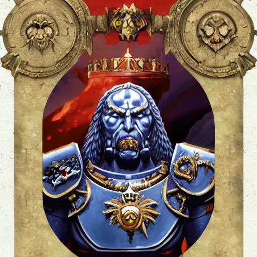 Image similar to portrait of emperor of mankind, warhammer 4 0 k