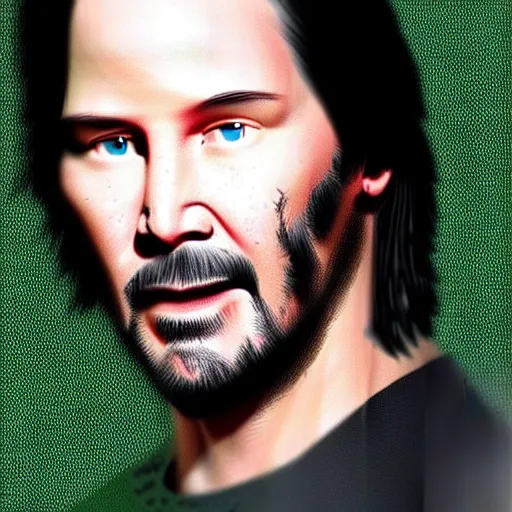 Image similar to keanu reeves mixed with link from legend of zelda