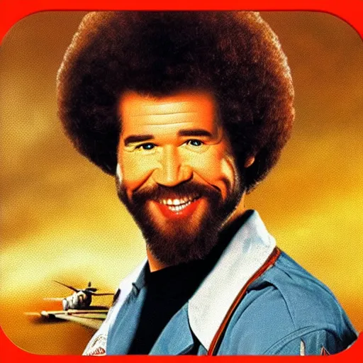 Prompt: bob ross top gun